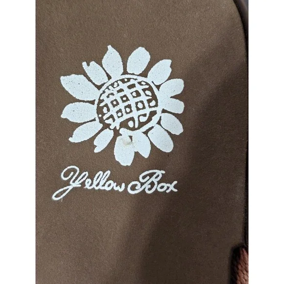 Yellow Box Norit Mellow Mat Flip Flops Brown Woven Straps Women's Size 8 EUC - Picture 5 of 10